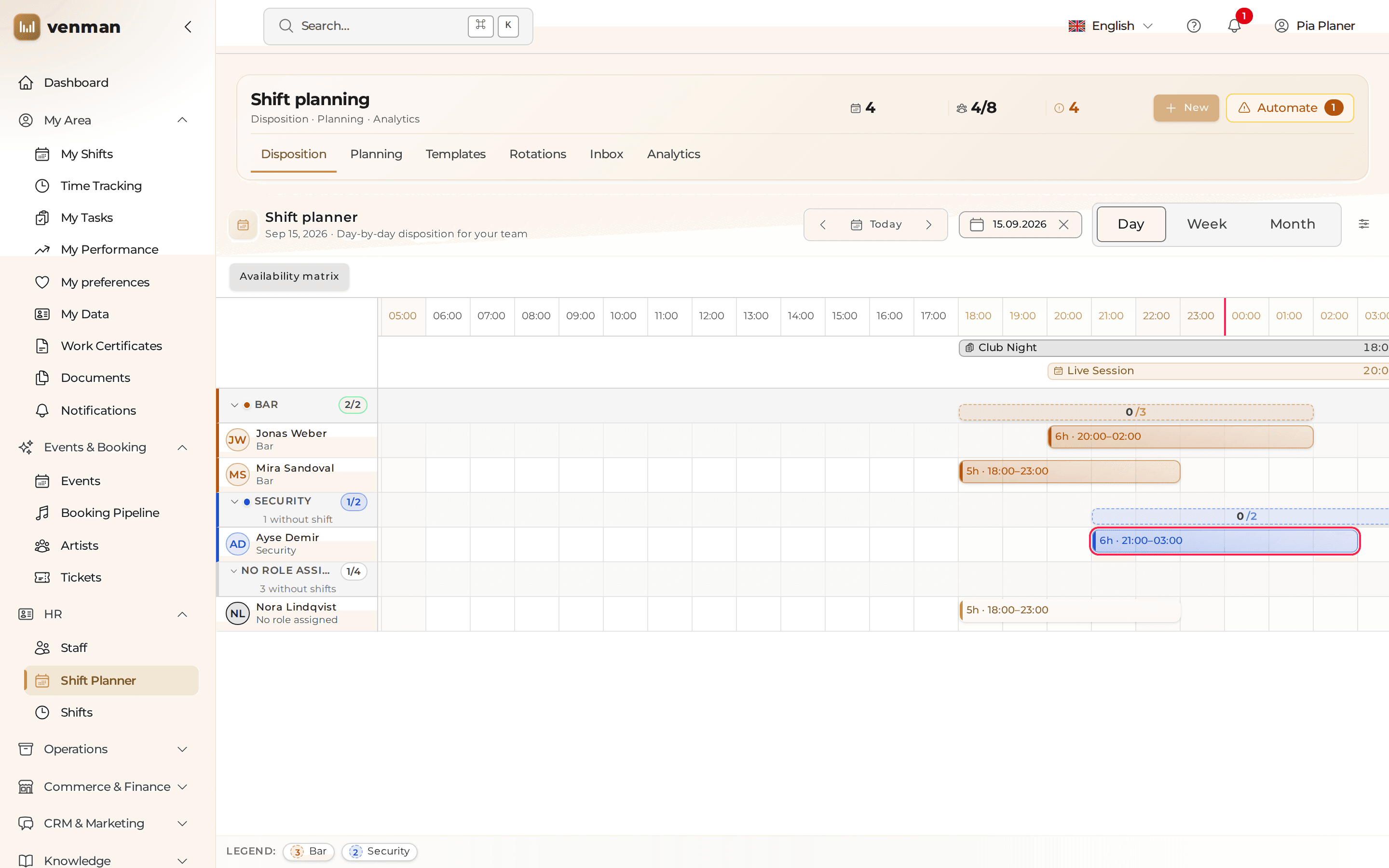Shift Planning & Time Tracking