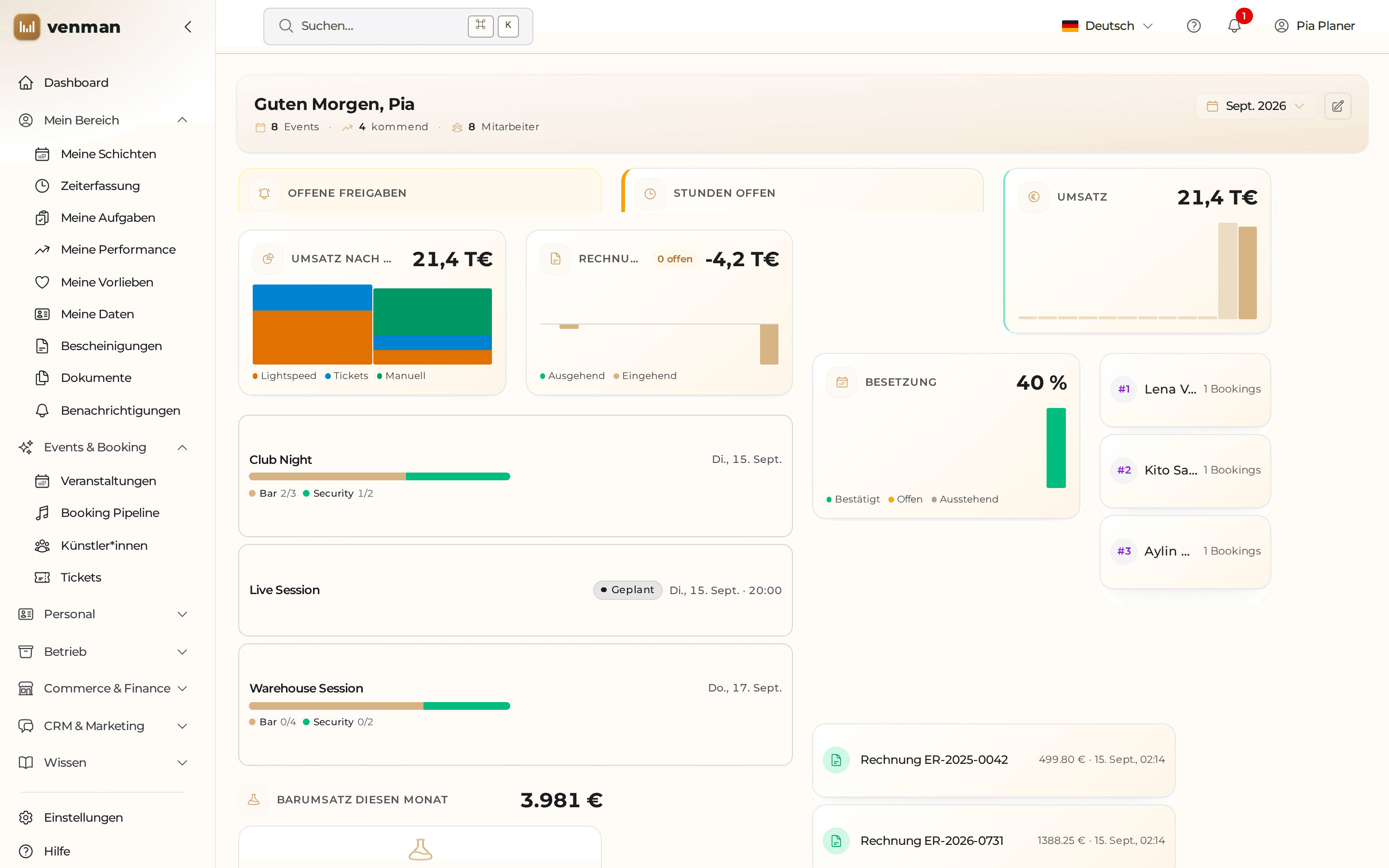 venMan Dashboard